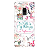 Sewing Is My Therapy - Personalized Sewing Phone Case
