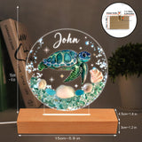 Love Turtle - Personalized Turtle Shaped Plaque Light Base