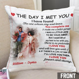 The Day I Met You - Personalized Couple Throw Pillow
