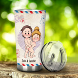 I Just Want You To Be Happy And Naked But Mainly Happy - Personalized Couple Tumbler