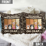 Like Mother Father Like Daughter Son Cats Dogs Pet Lover - Personalized Cat Throw Pillow