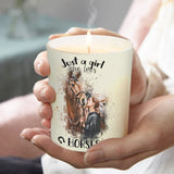 Just A Girl Who Loves Horses - Personalized Horse Candle With Wooden Lid