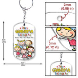 This Grandpa Belongs To - Gift for grandpa, grandma, mom, dad, uncle, aunt, brother, sister - Personalized Keychain