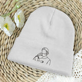 Custom Photo - Personalized Father Embroidered Beanie