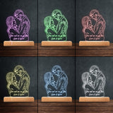 Line Drawing Couple - Personalized Couple Shaped Plaque Light Base