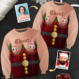 Chest vs Nut Funny Christmas Ugly Sweater - Personalized Couple Ugly Sweater