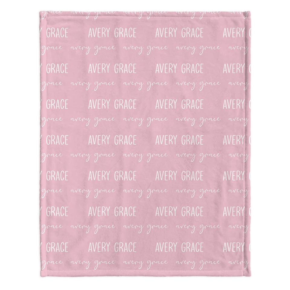 Custom Name Pattern - Personalized Newborn Blanket