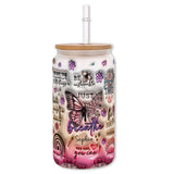 Positive Affirmations Butterfly - Personalized Butterfly Can Glass