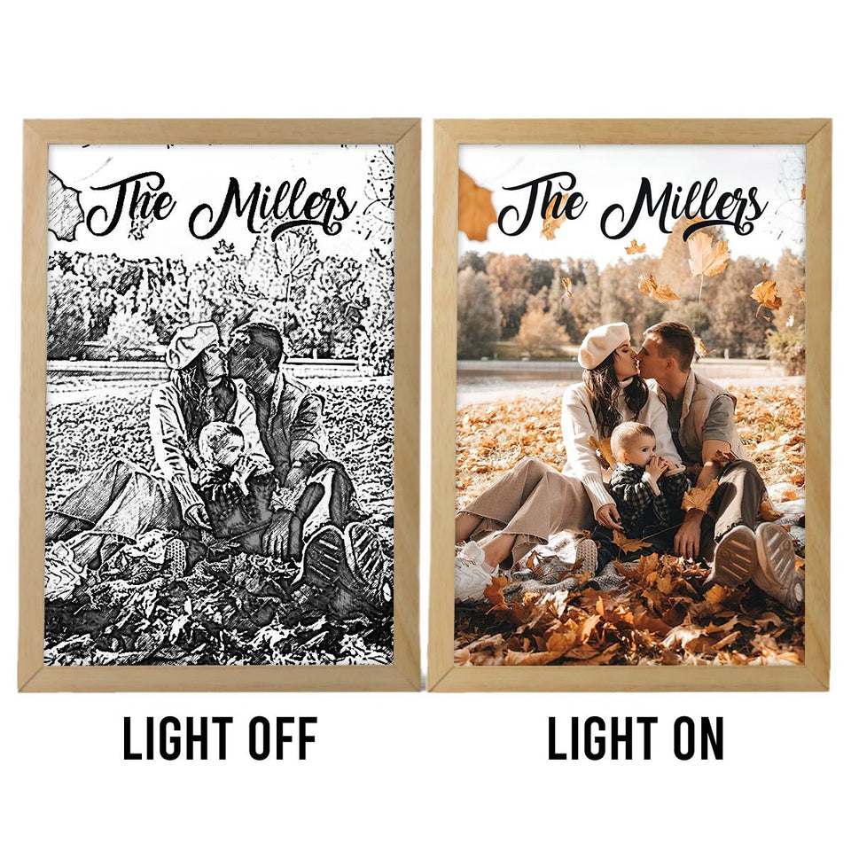 Love Family - Personalized Family Light Photo Frame