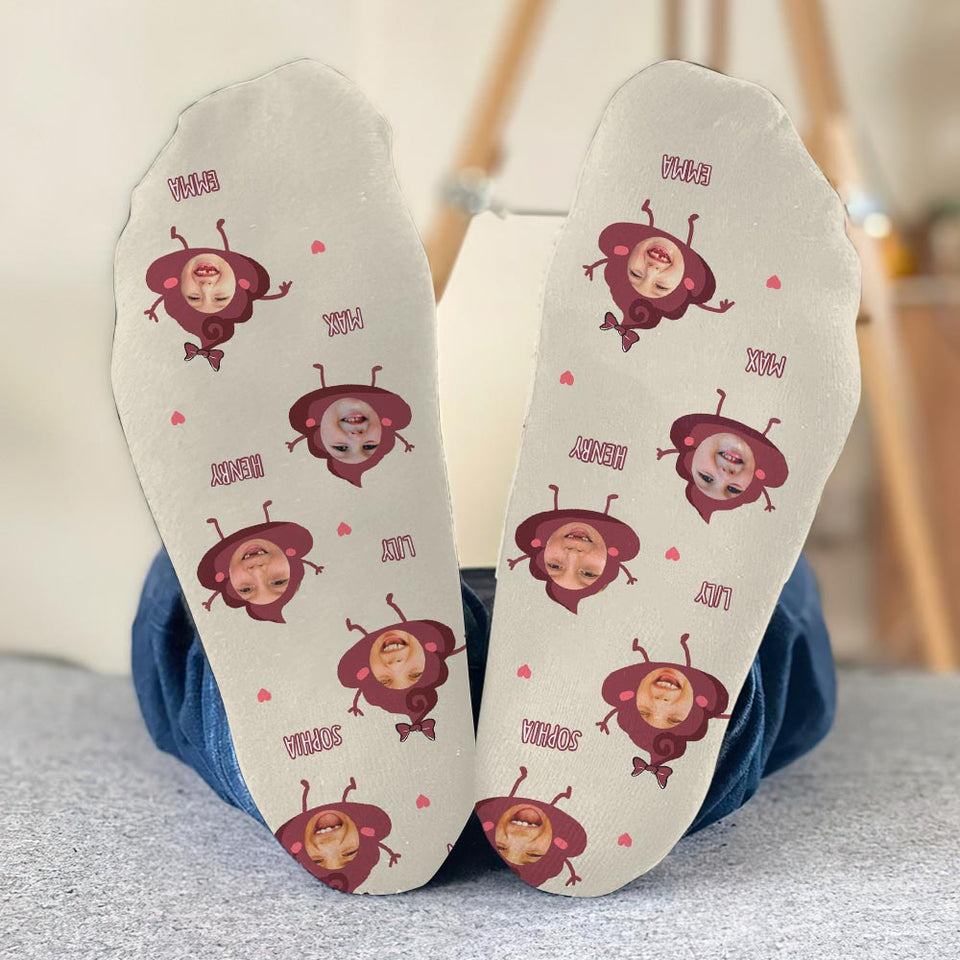 Daddy Little Shits - Gift for dad, grandma, grandpa, mom, uncle, aunt, brother, sister - Personalized Socks