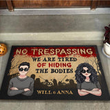 No Trespassing - Personalized Couple Doormat