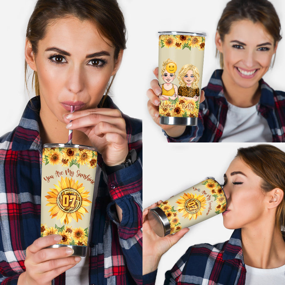 You Are My Sunshine - Personalized Volleyball Tumbler