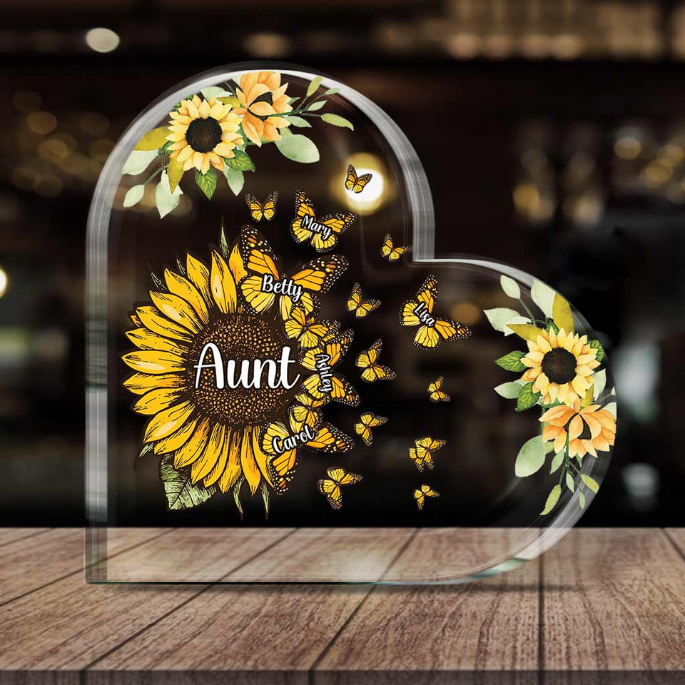 Beautiful Sunflower My Greatest Blessings - Gift for grandma, mom, aunt - Personalized Custom Shaped Acrylic Plaque