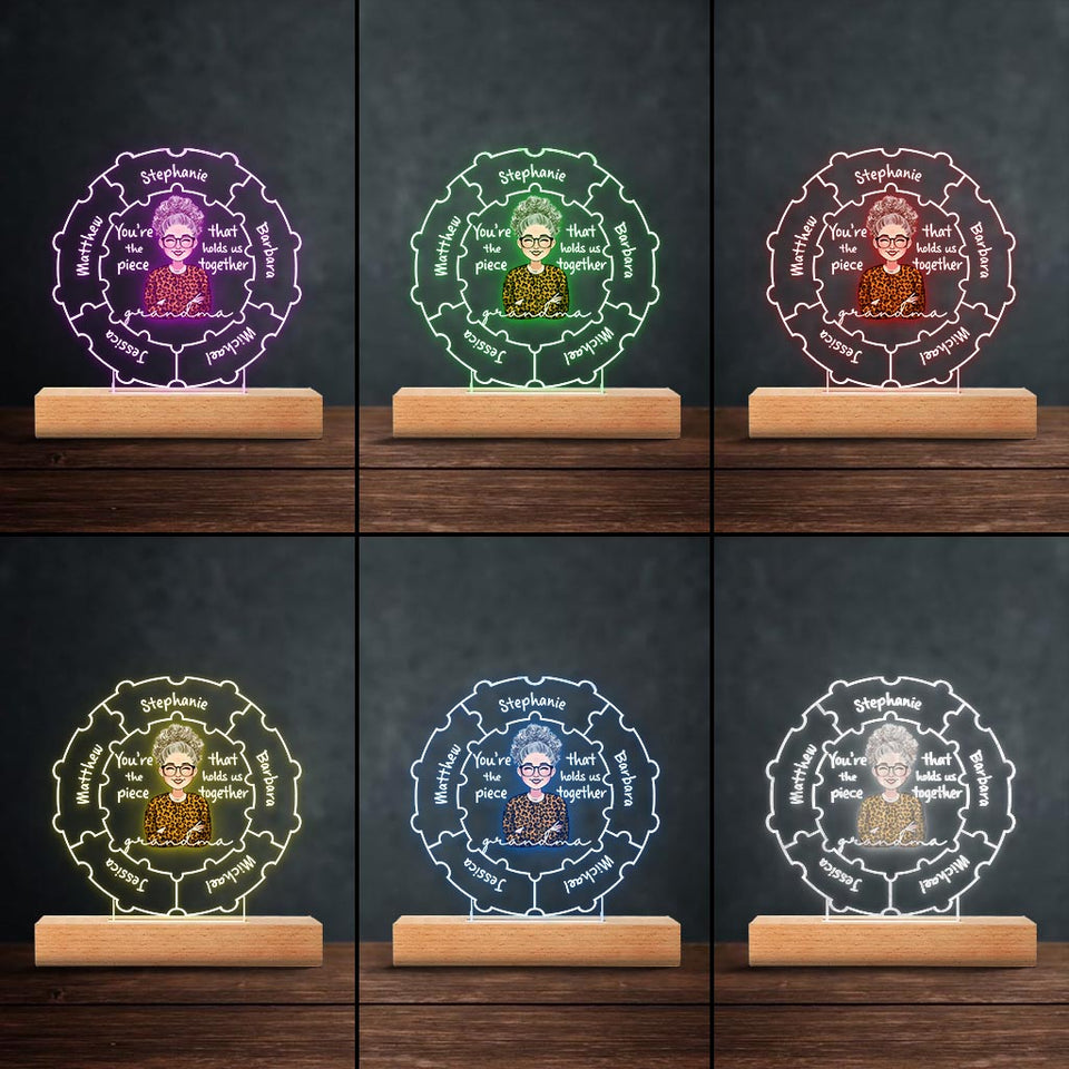 Mom Qualities - Gift for mom, grandma, wife - Personalized Shaped Plaque Light Base