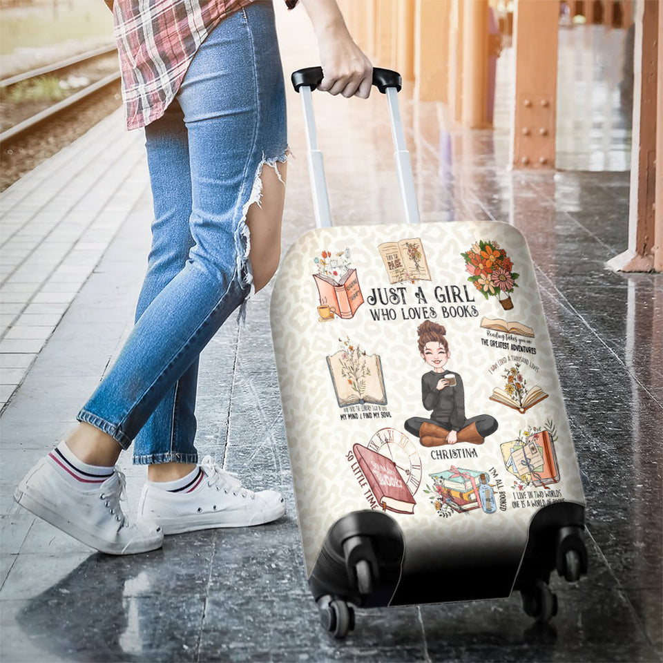 Just A Girl Who Loves Books - Personalized Book Luggage Cover