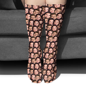 Customizable Printed Face Socks - Personalized Couple Socks