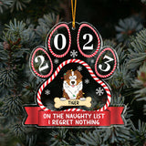 On The Naughty List - Gift for dog lovers - Personalized Transparent Ornament
