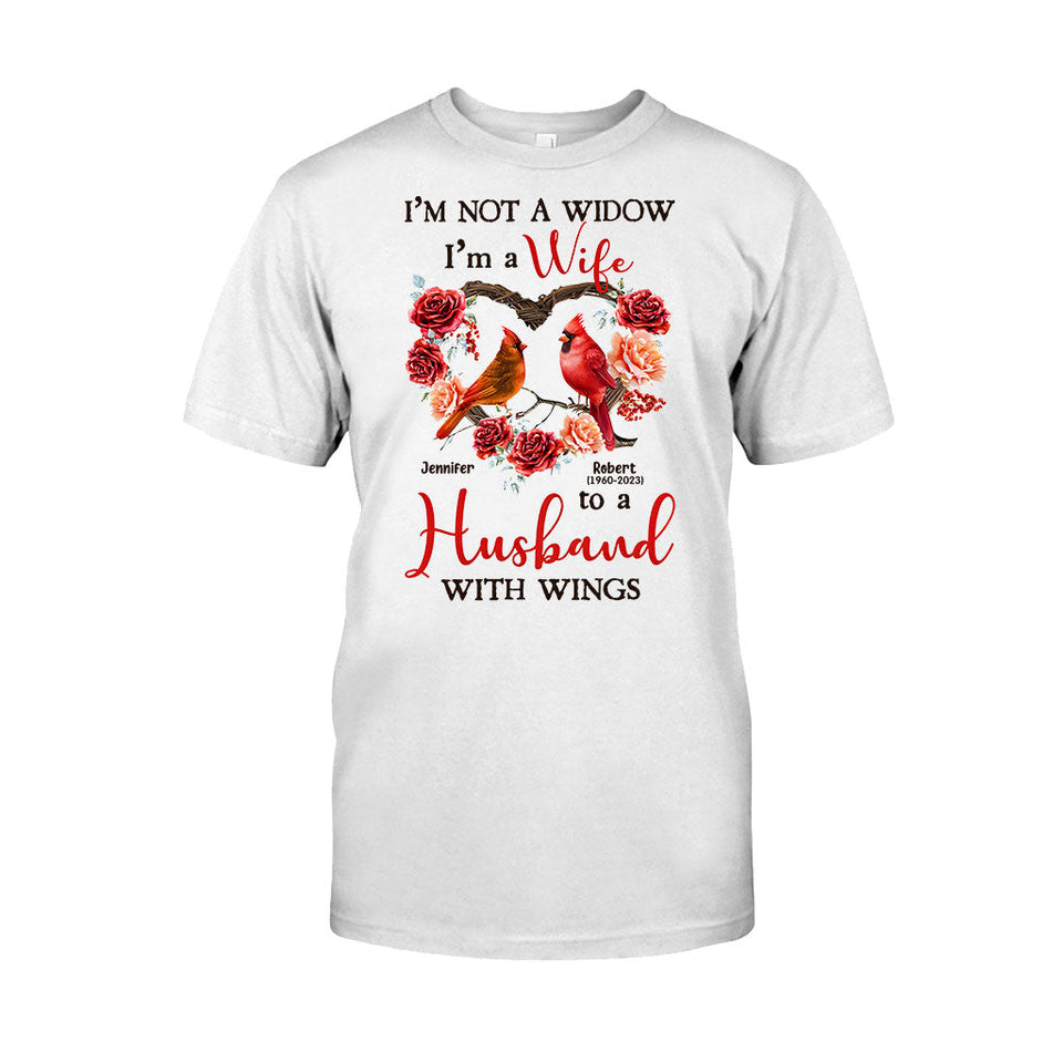 I'm A Wife To A Husband With Wings - Personalized Memorial T-shirt & Hoodie