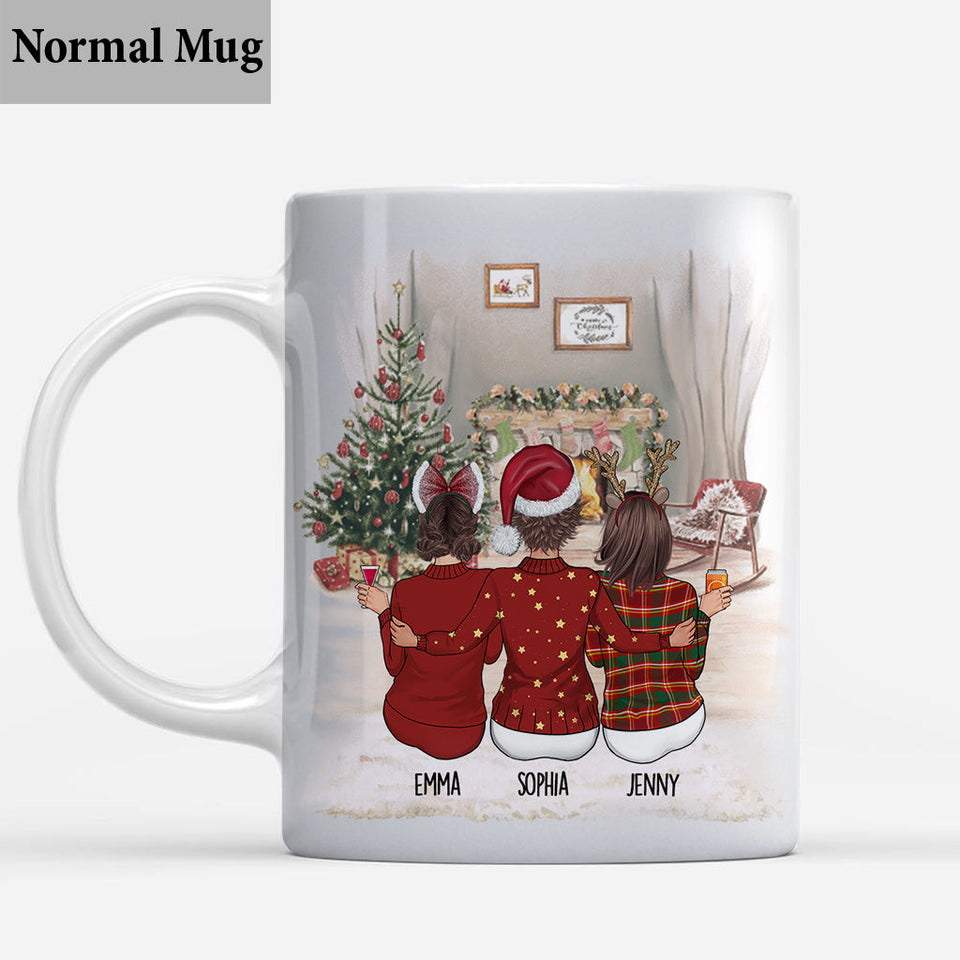 Mother And Daughters Forever Linked Together - Personalized Mother Mug