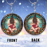 God Blessed The Broken Road That Led Me Straight To You - Personalized Couple Keychain