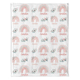 Retro Rainbow Custom Name - Personalized Newborn Blanket