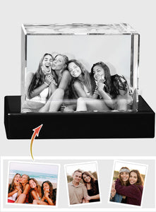 Custom Photo - Personalized Daughter Laser Engraving 3D Cuboid Shaped Crystal Lamp