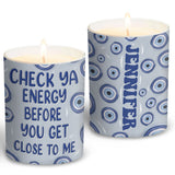 Check Ya Energy - Personalized Witch Candle With Wooden Lid