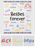 Besties Forever - Gift for friend - Personalized Blanket