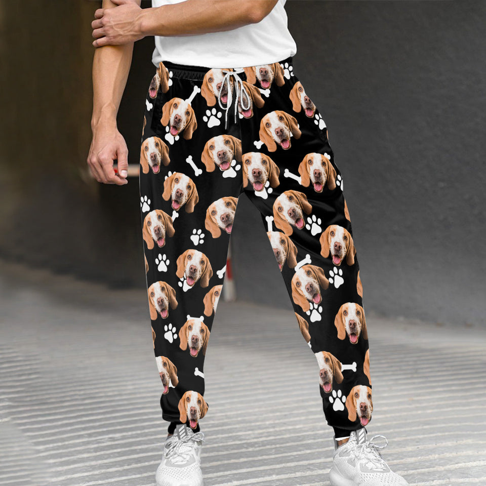 Custom Pet Photo Unisex Sweatpants - Gift for dog lovers - Personalized Unisex Sweatpants