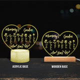 Grandma's Garden - Gift for grandma, mom, aunt, grandpa - Personalized Shaped Plaque Light Base
