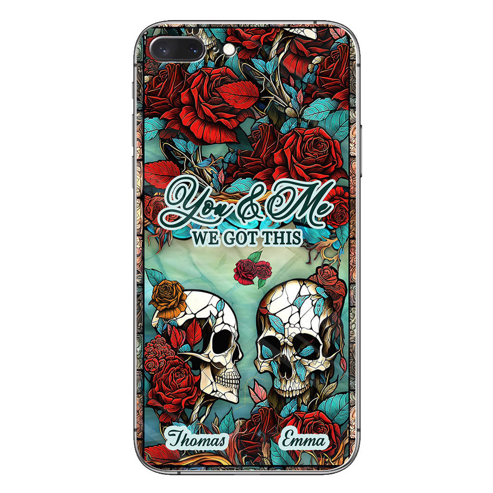 Skull Couple - Skull gift for husband, wife, boyfriend, girlfriend - Personalized Phone Case