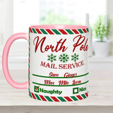 North Pole Mail Service - Personalized Dog Accent Mug