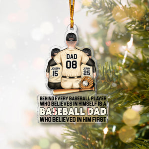 Behind Every Baseball Player - Personalized Baseball Transparent Ornament