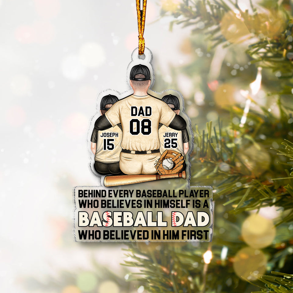 Behind Every Baseball Player - Personalized Baseball Transparent Ornament