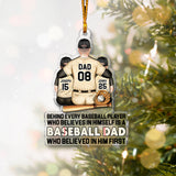 Behind Every Baseball Player - Personalized Baseball Transparent Ornament