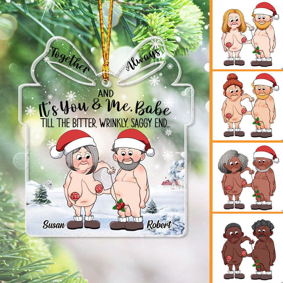 Together And Always - Personalized Husband And Wife Transparent Ornament
