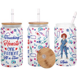 Touching Hearts - Personalized Nurse Can Glass