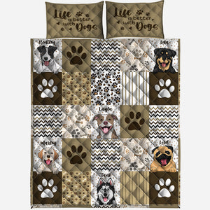 Cute Patterns Personalized Portrait Pets - Gift for dog lovers - Personalized Quilt Set