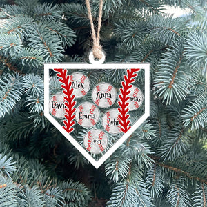 Baseball Team - Personalized Baseball 3 Layered Shaker Ornament