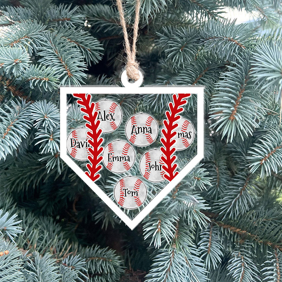 Baseball Team - Personalized Baseball 3 Layered Shaker Ornament