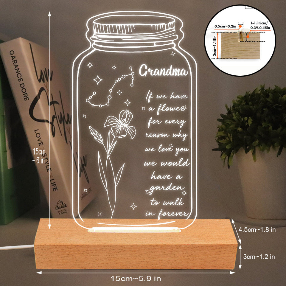 If I Had A Star Birth Flower Zodiac Sign - Gift for mom, grandma, daughter, wife, girlfriend, dad, grandpa, boyfriend, husband - Personalized Shaped Plaque Light Base