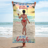 Sandy Toes Sun Kissed Nose - Sea Lover gift for friend, sister, girlfriend, wife, mom - Personalized Beach Towel