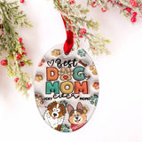 Best Dod Mom / Cat Mom / Dog Dad / Cat Dad Ever - Gift for dog lovers, cat lover - Personalized Ceramic Oval Ornament