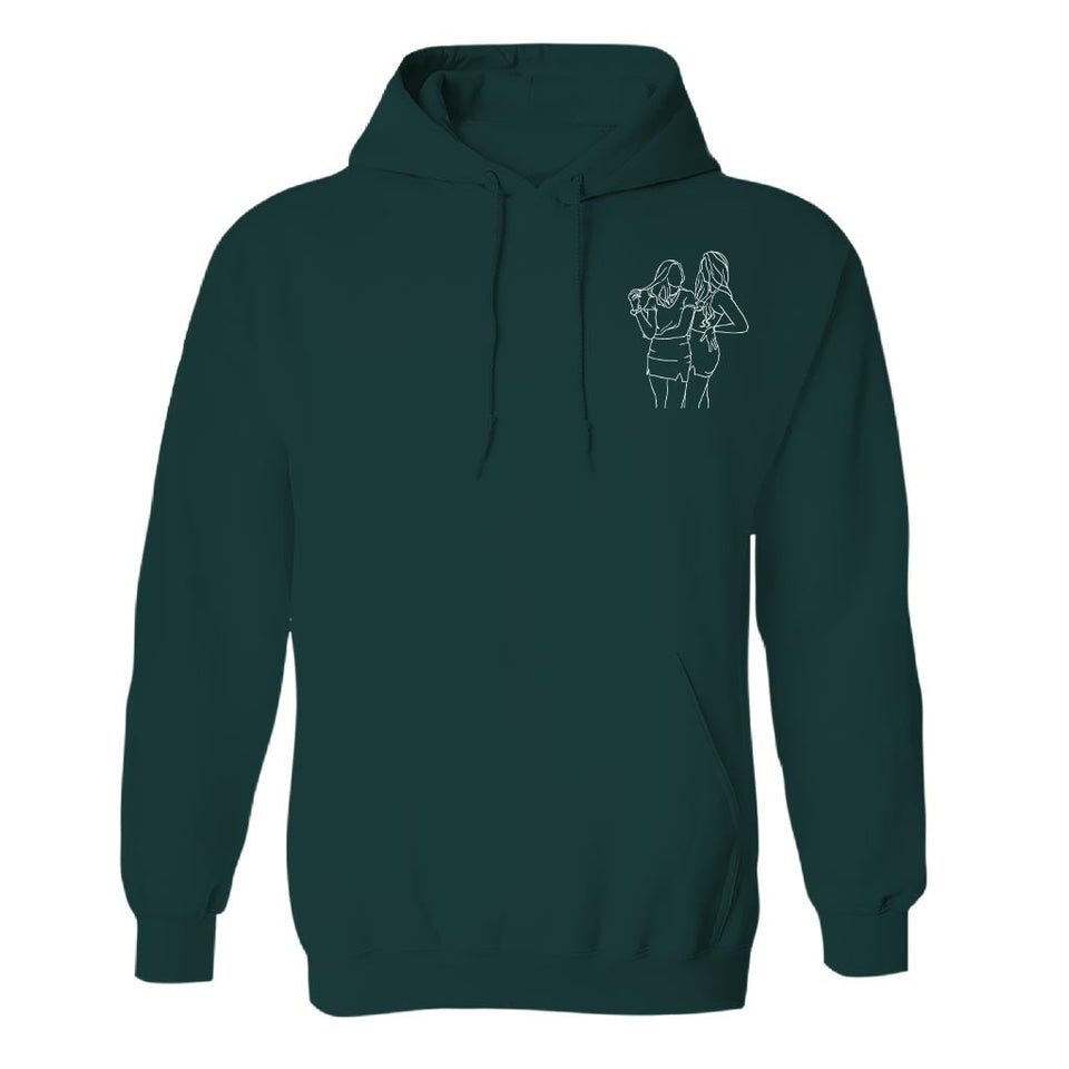 Custom Line Art - Personalized Daughter Embroidered Hoodie