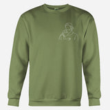 Custom Line Art - Personalized Step Dad Embroidered Sweater