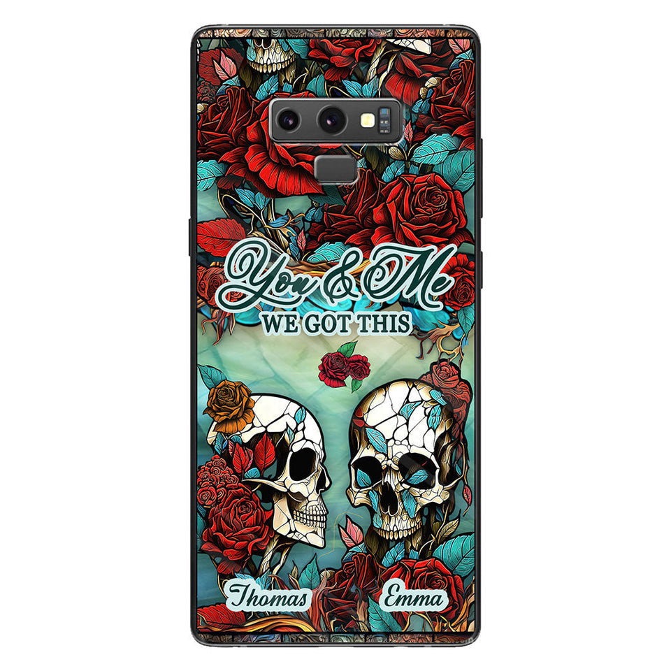 Skull Couple - Skull gift for husband, wife, boyfriend, girlfriend - Personalized Phone Case