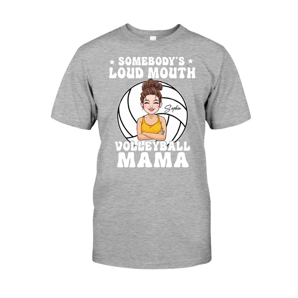 Loud Mouth Volleyball Mama - Personalized Volleyball T-shirt And Hoodie
