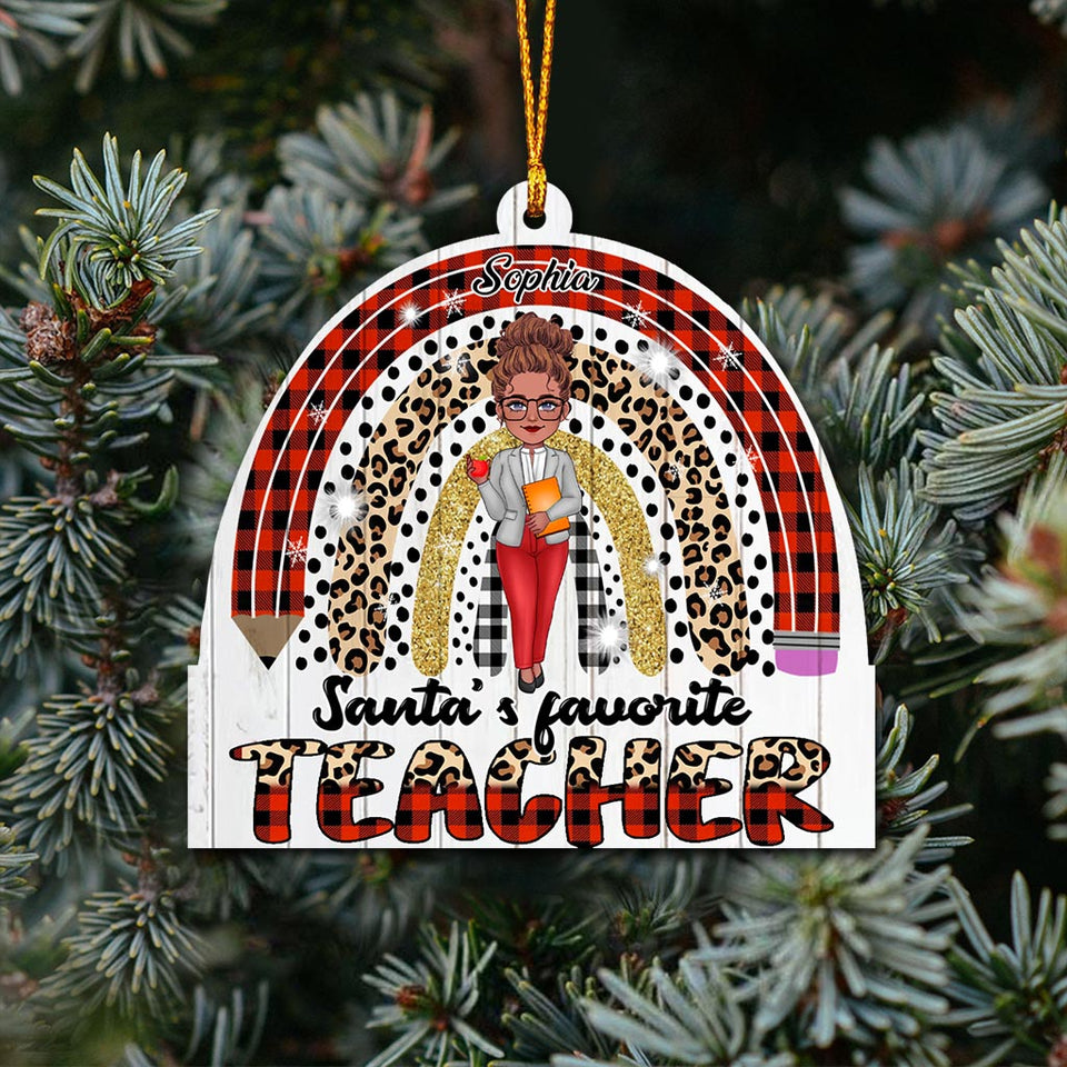 Santa's Favorite Teacher - Personalized Teacher Ornament