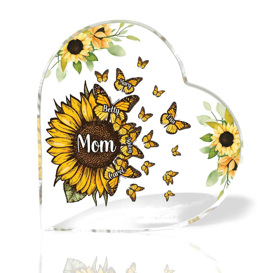 Beautiful Sunflower My Greatest Blessings - Gift for grandma, mom, aunt - Personalized Custom Shaped Acrylic Plaque