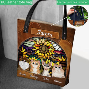 You Are My Sunshine Sunflower Stained Glass - Personalized Dog Tote Bag